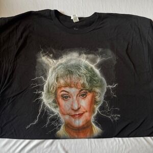 The Golden Girls Dorothy Zbornak Lightning Graphic T-Shirt Black XXL Bea Arthur